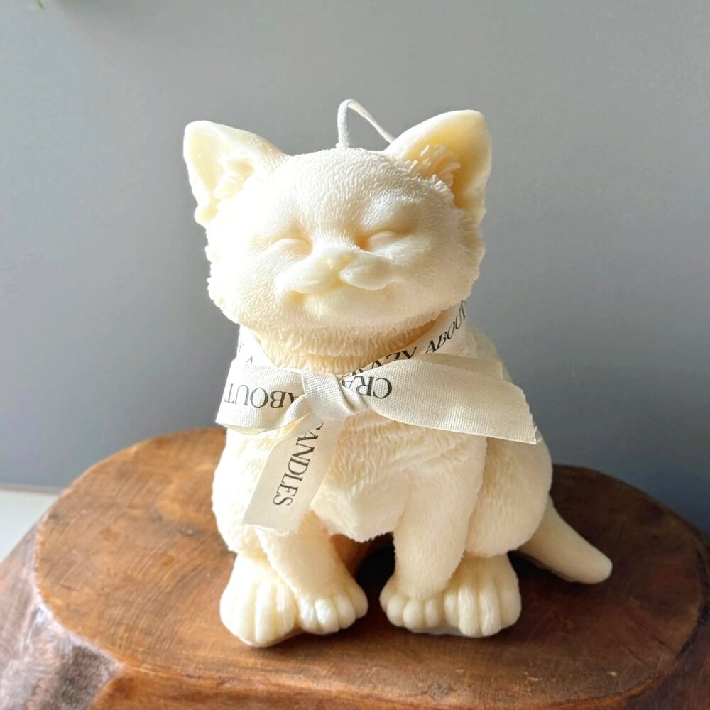 Cat Candle Large • Sculpture Soy Wax Candle • Gift Idea